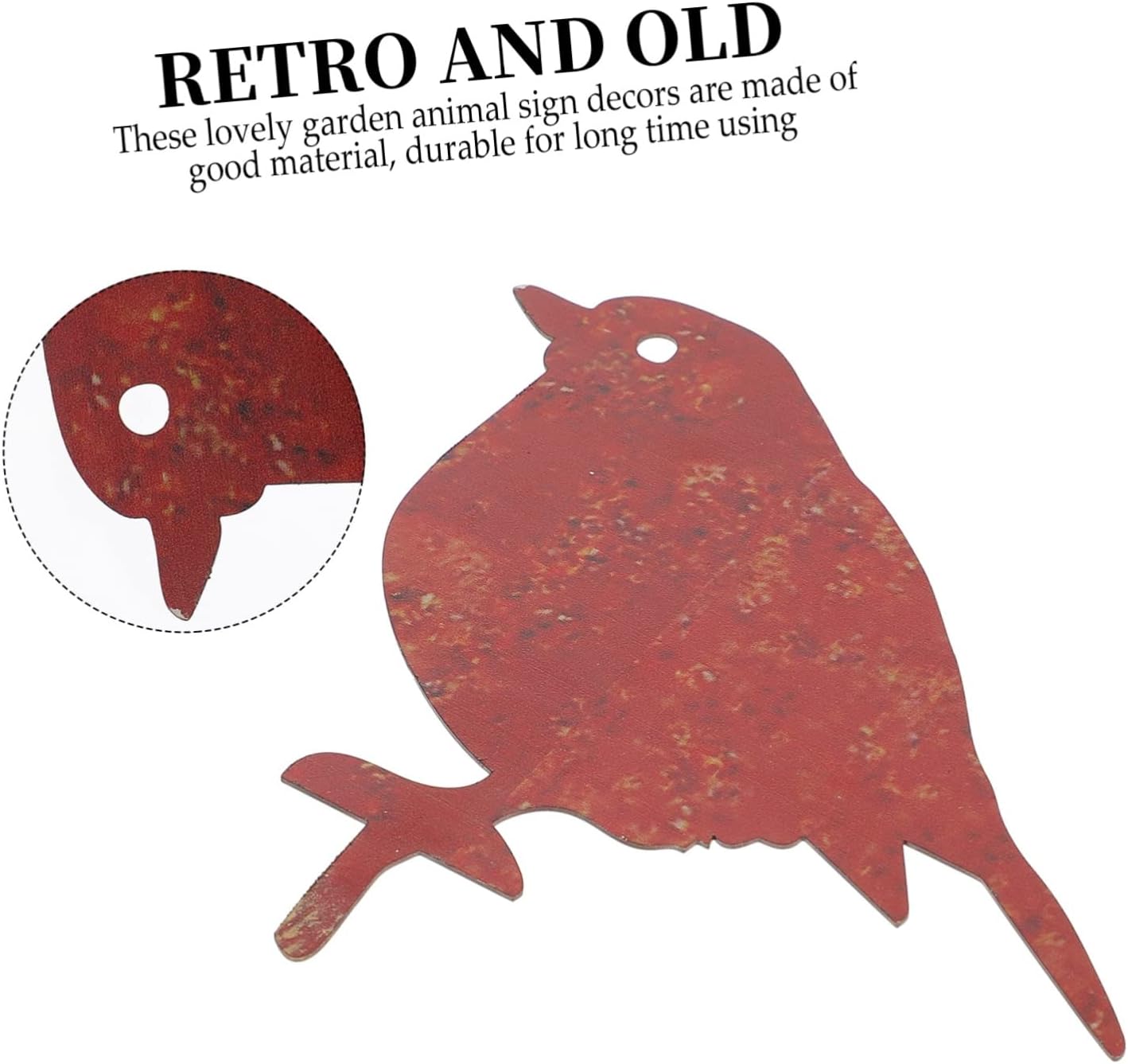 Yardwe Tarjeta de pájaro de hojalata decorativa hoja de hierro el pájaro