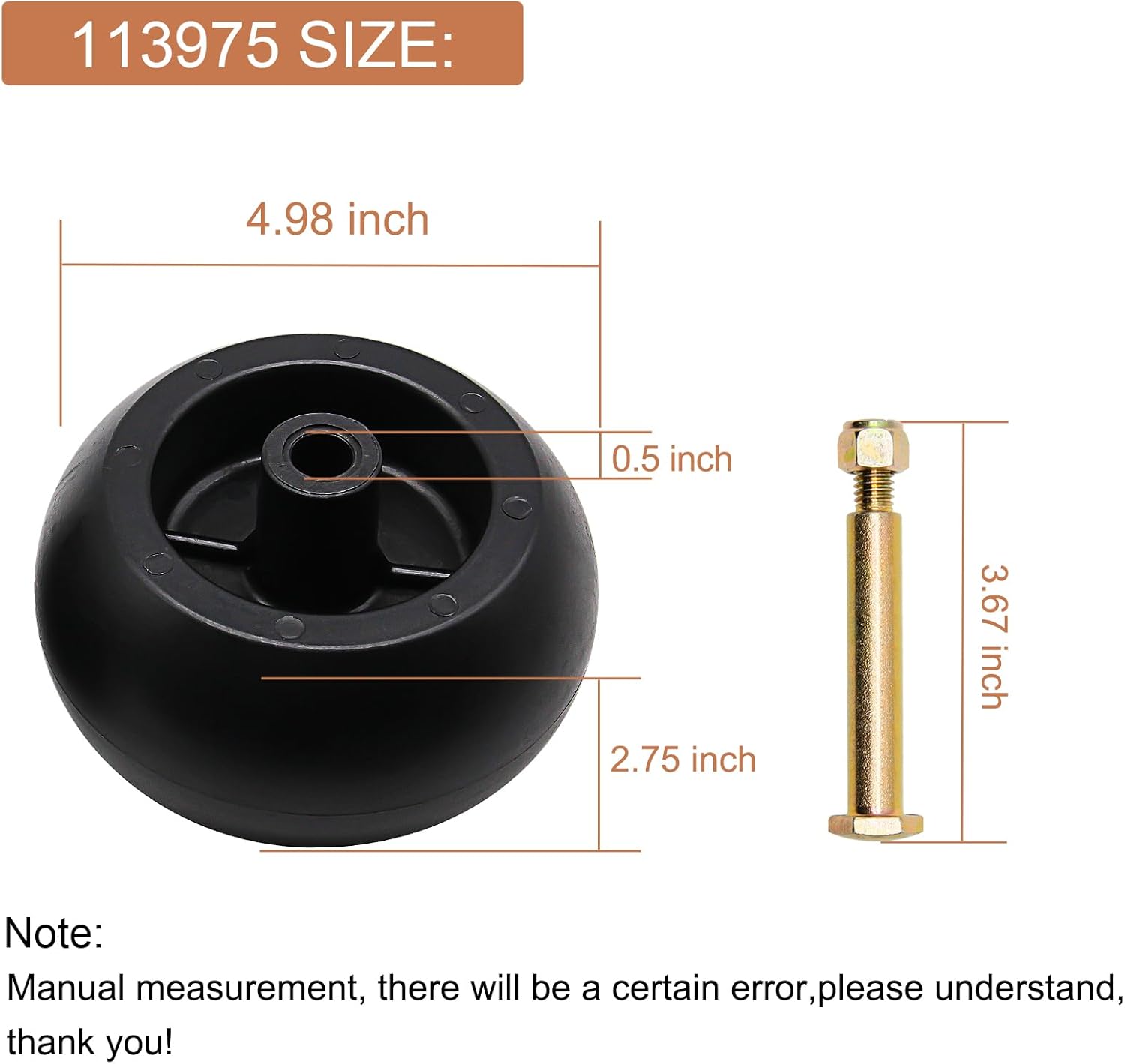 Mower Deck Wheels 133957 532133957 Replace for AYP Husqvarna 532174873 589527301, MTD 174873 734-3058, Cub Cadet 753-04856A Lawn Tractors and Zero