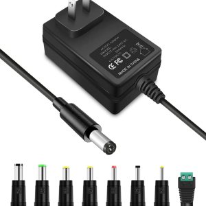 AC 100V-240V a DC 24V 1A Adaptador de fuente de alimentación conmutada, cargador estabilizado universal de 24 voltios de 1 amperio con 8 enchufes de AC 100V-240V a DC 24V 1A Adaptador de fuente de alimentación conmutada, cargador estabilizado universal de 24 voltios de 1 amperio con 8 enchufes de