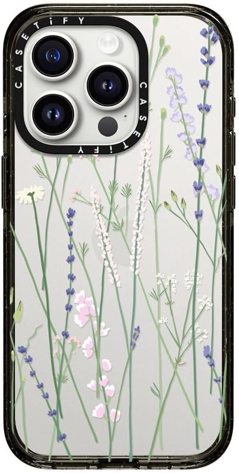 CASETiFY Funda Impact para iPhone 15 Pro 4 veces probada contra caídas de grado militar, protección contra caídas de 8.2 pies – Estampado de flores