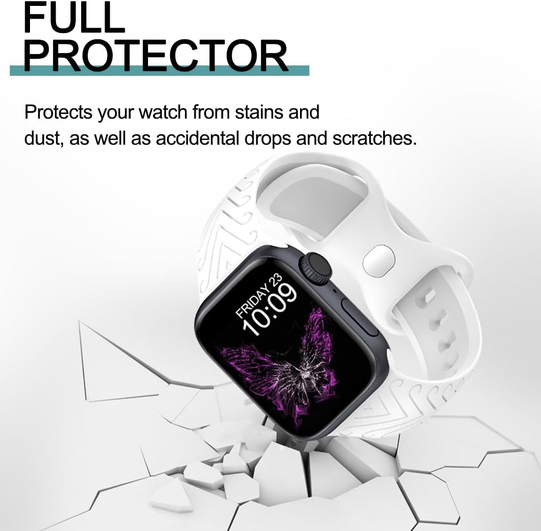 4 fundas para Apple Watch con protector de pantalla de vidrio templado ultrafino compatible con iWatch Series 1.732 in