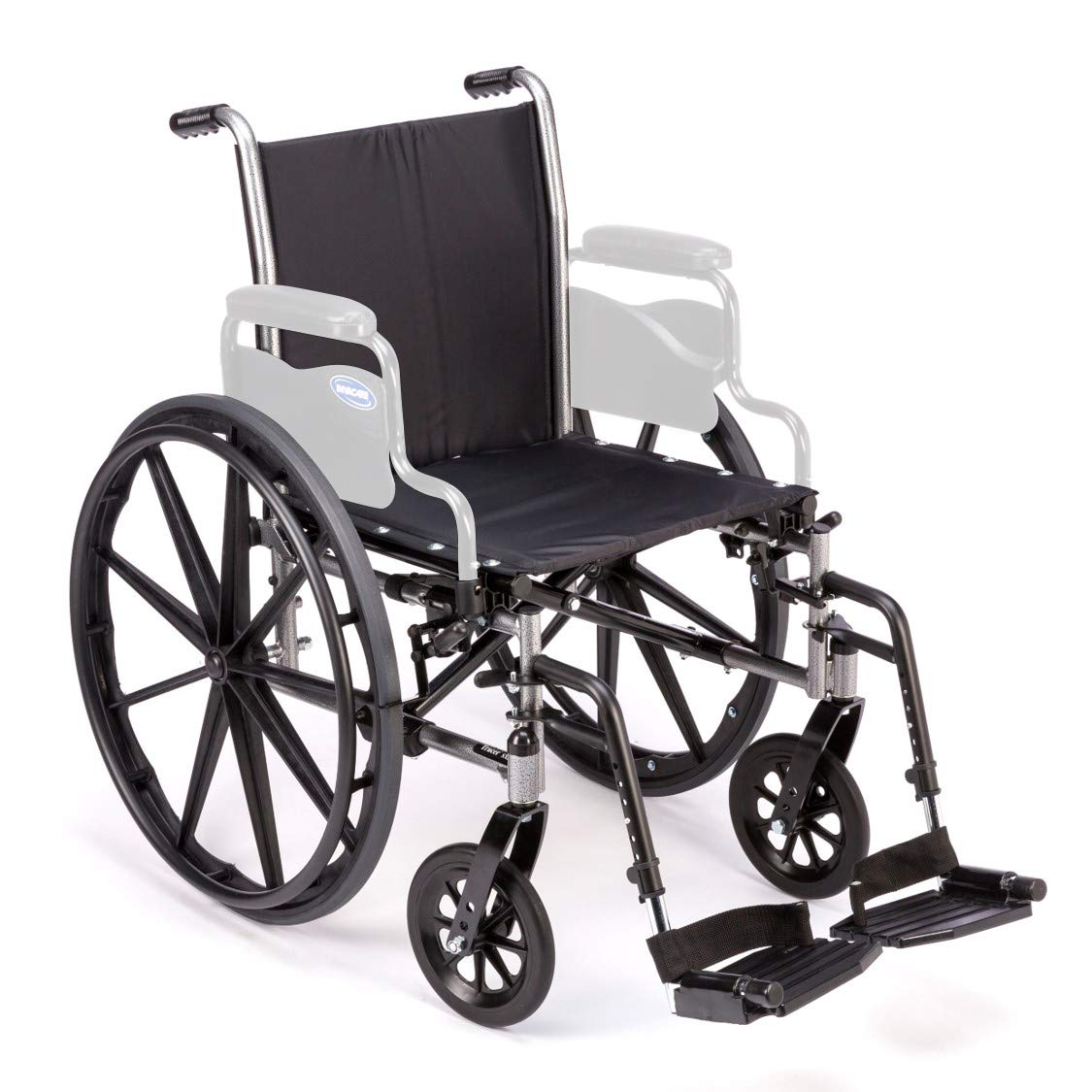Invacare Series Tracer SX5 – Silla de ruedas plegable para adultos con asiento de 20 pulgadas de ancho y reposapiés y brazos completos