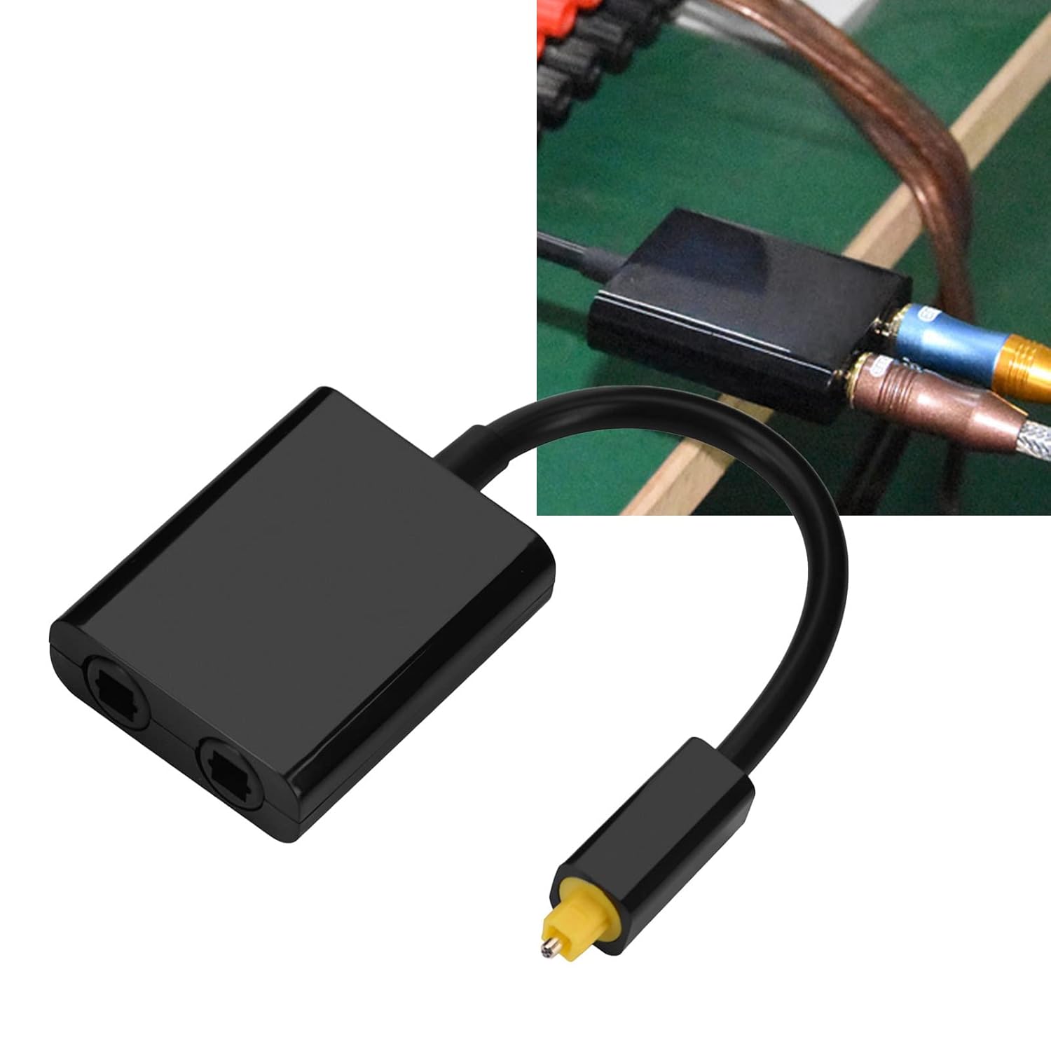 Zerone Divisor óptico de la fibra de Digitaces Toslink, 1 en 2 hacia fuera Toslink cable óptico del adaptador de audio digital