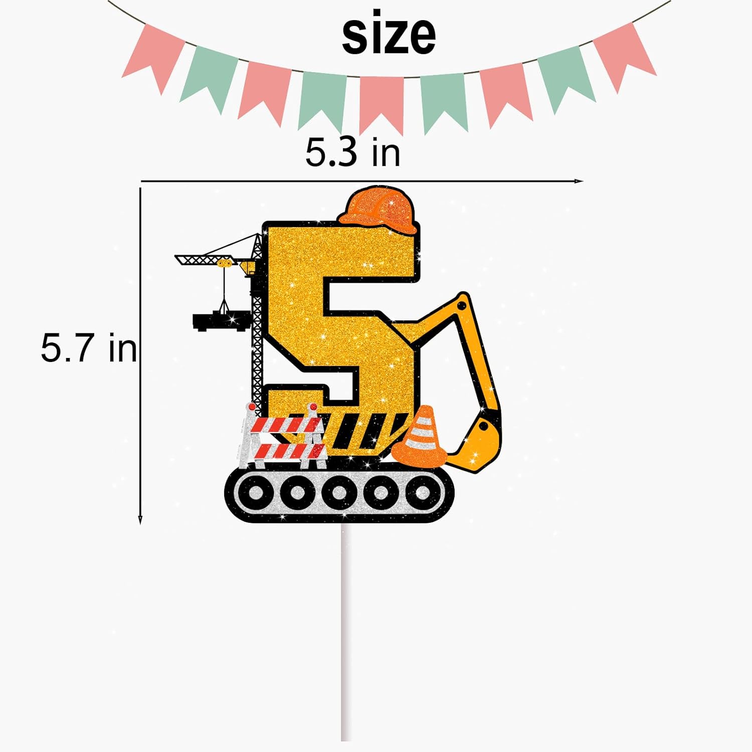 Decoración de pastel de construcción para niños y niñas, baby shower, 5 cumpleaños, suministros de fiesta temática de construcción, camión, tractor,