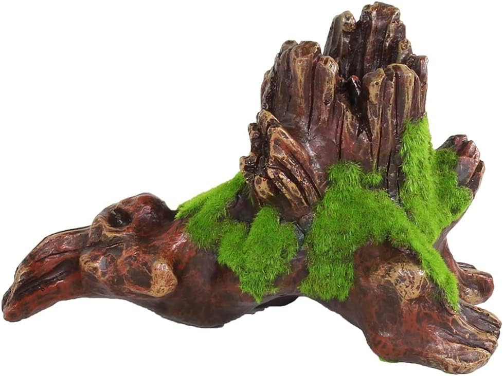 Penn-Plax Aqua-Flora – Decoraciones de resina viva para acuarios con semillas de plantas brillantes incrustadas paquete de 3 piezas de madera de