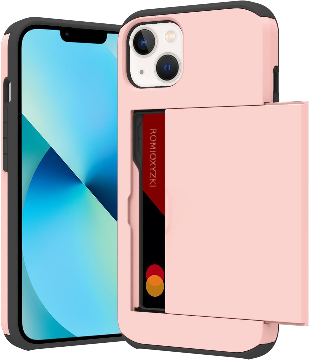 ZIYE Funda para iPhone 13 Mini con tarjetero, para iPhone 13 Mini, funda tipo cartera antiarañazos, doble capa, bolsillo oculto, a prueba de golpes,