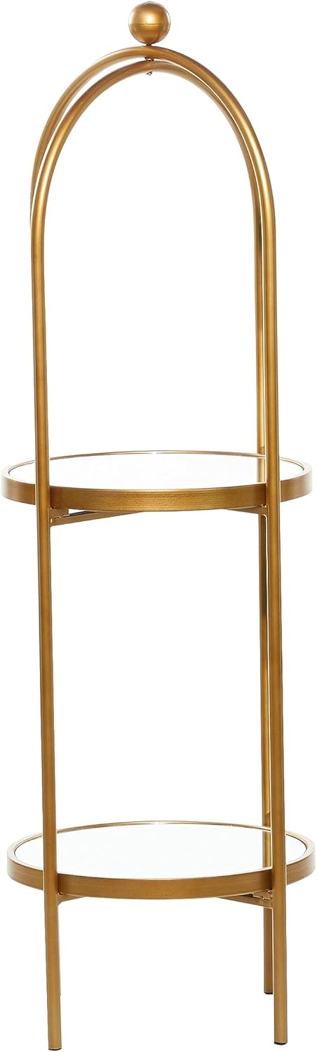 Deco 79 Estantería sólida de metal, 16″ x 18″ x 46″, oro