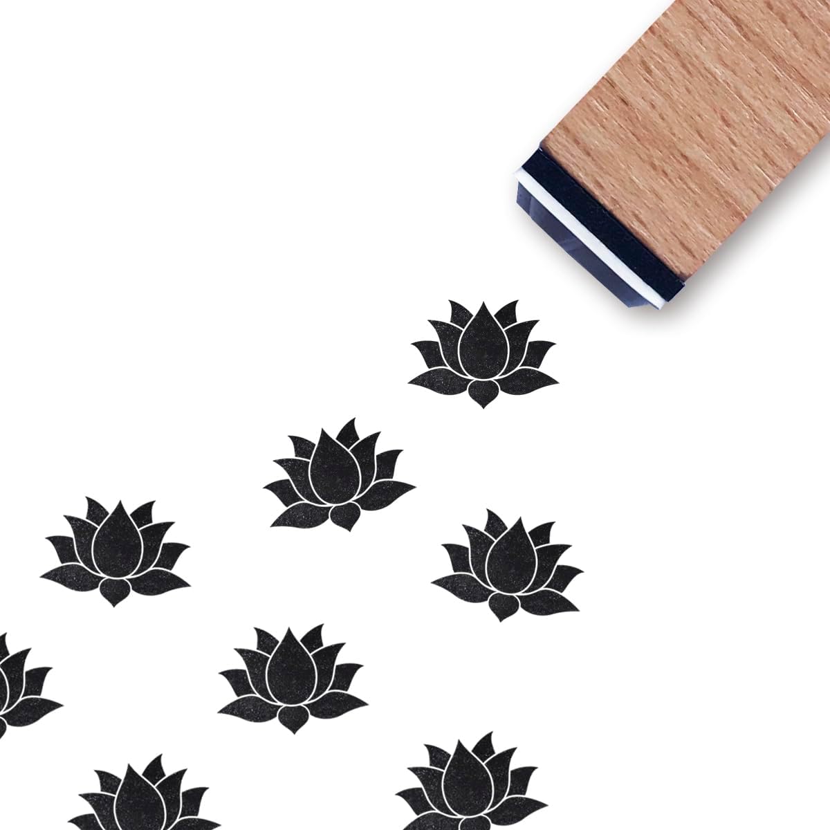 Sello de goma de flor de loto, 35 pulgadas, pequeño mini sello para álbumes de recortes, planificador de tarjetas