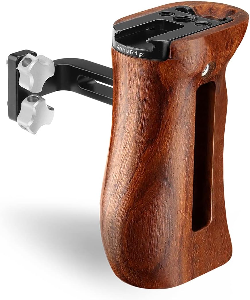 Proaim SnapRig – Mango lateral universal de madera (montaje de 14 de pulgada a 20) para cámara DSLR de tamaño pequeño a mediano  Diseño ajustable