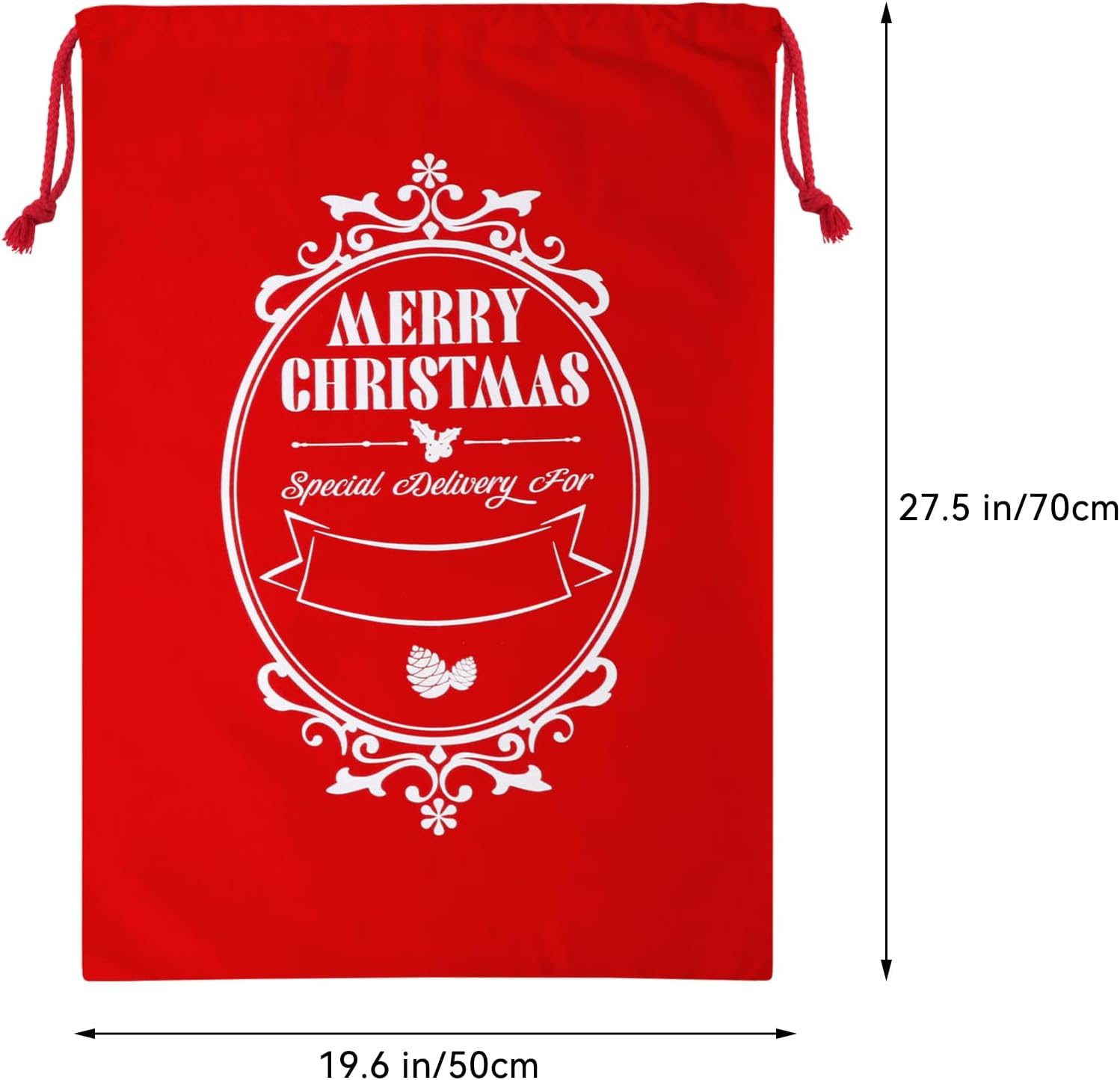 AOUTACC 6 bolsas de regalo de Navidad con cordón de Papá Noel, 27.5 x 19.7 pulgadas, reutilizables, extra grandes, con cordón, bolsas de regalo de