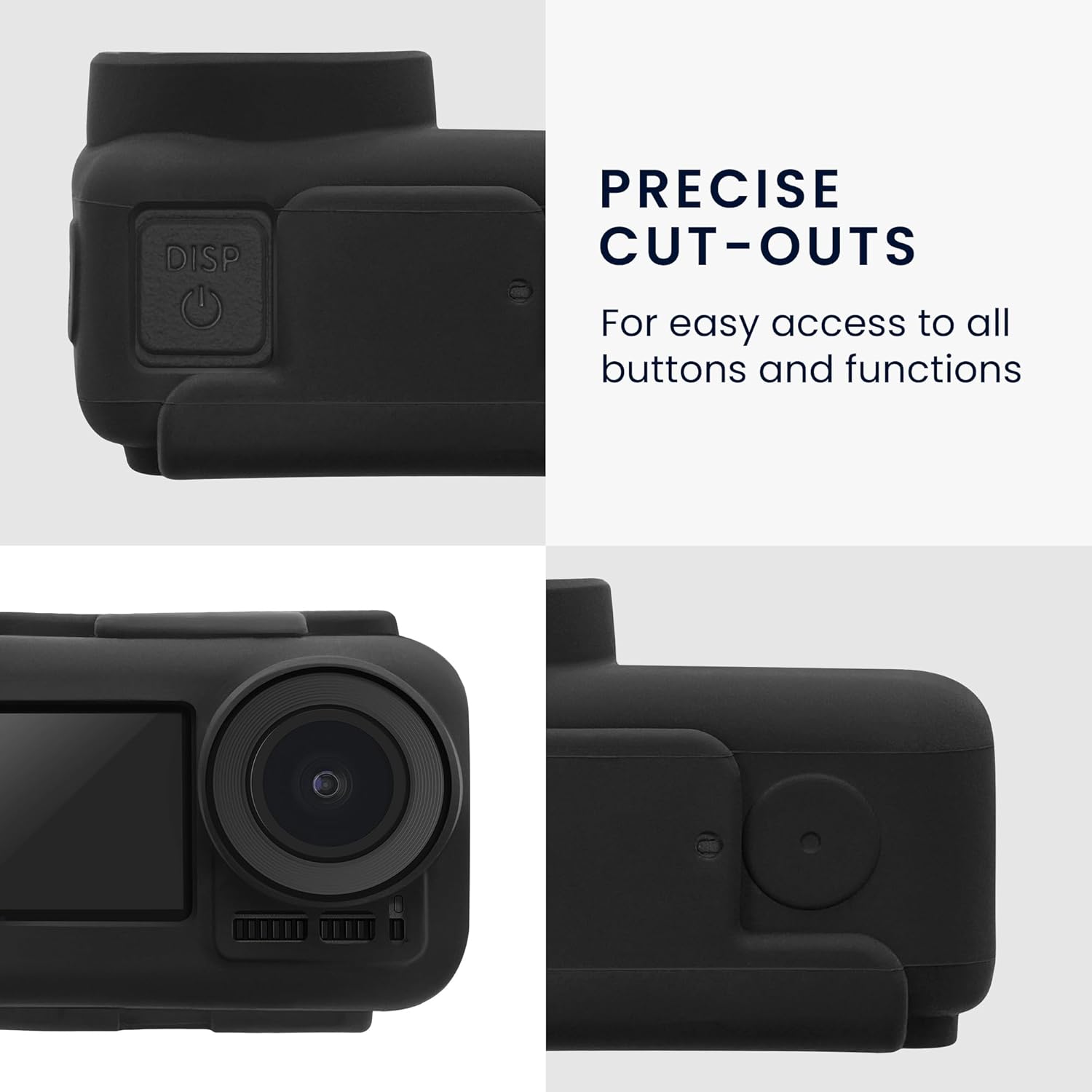 kwmobile Funda de silicona compatible con DJI Osmo Action 1 – Funda protectora para cámara – Negro
