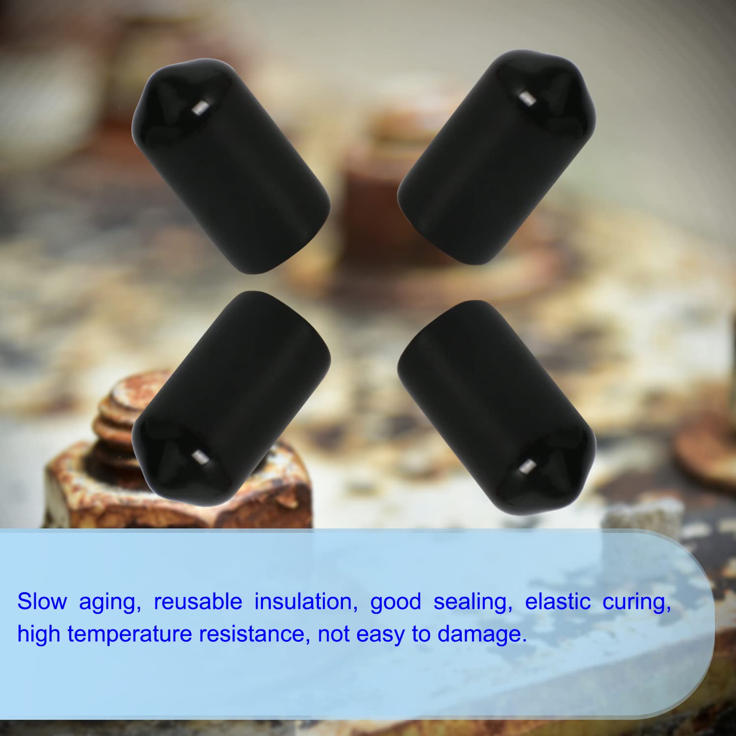 Aopin Cubierta de tapa de extremo redondo de goma, protectores de rosca de tornillo de 0.18 pulgadas (0.177 in), tubos flexibles de PVC, protección