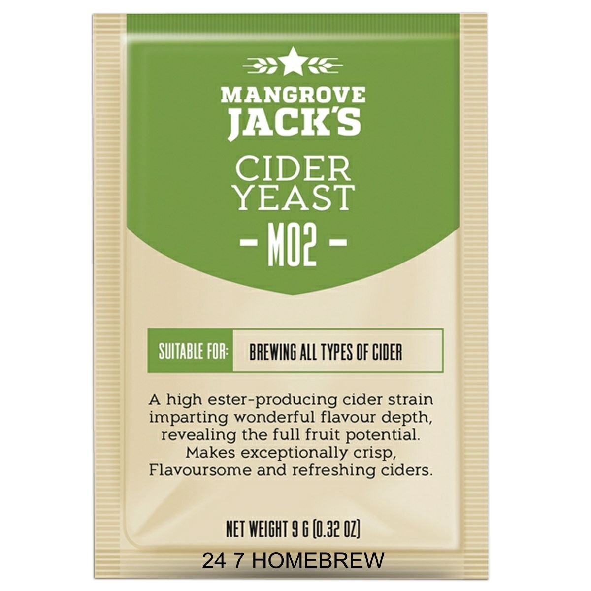 5X Mangrove Jack’s Yeast Cider M02 Craft Series Levadura 0.32 oz Treats 23L