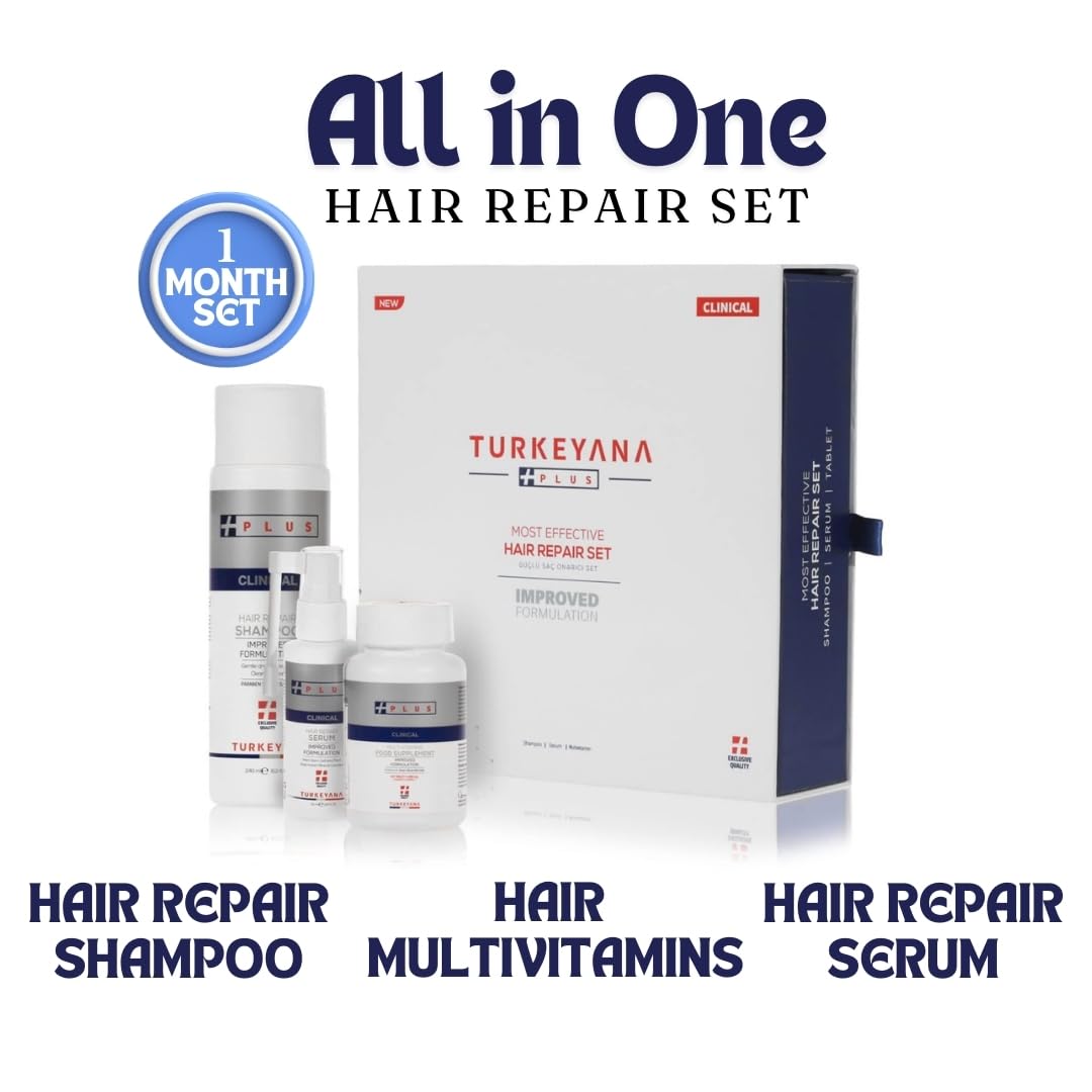 Suero de reparación de cuidado de Clinic, multiusos, champú para pérdida de cabello X paquete de 1 mes, acondicionador, kit de tinte para el