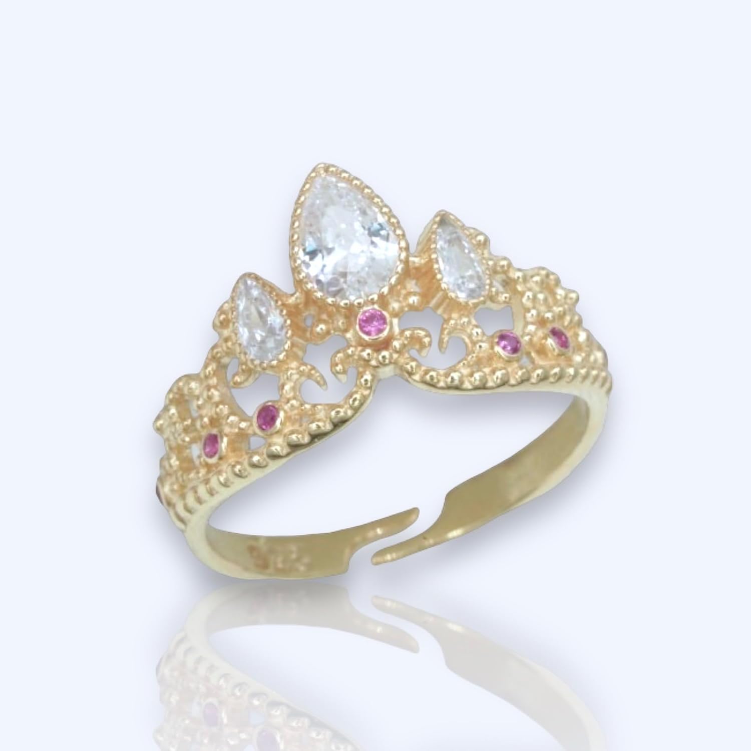 Tangled Ring- Lost Princess Ring -Cosplay Jewelry -Princess Ring-Princess Crown Ring-925 Sterling Silver Ring (GOLD)
