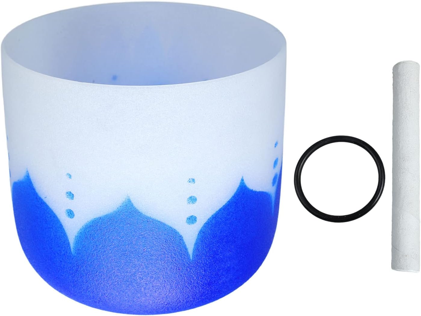 Quartz Crystal Bowl, Music Bowl Sound Healing Fine Processing Decompression Tool Frosted with Hammer for Daily Meditation (8in G Note)