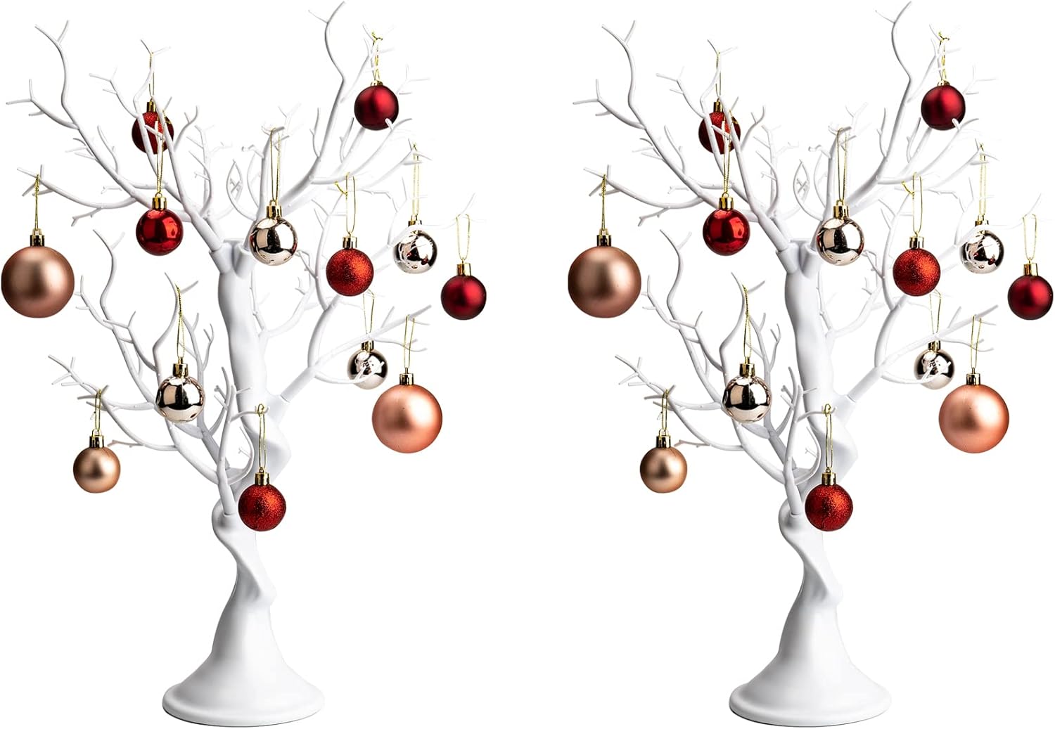 Árbol artificial de 23 pulgadas de alto, 2 piezas de centro de mesa de árbol blanco, mesa de resina de simulación extraíble, árbol falso para boda,