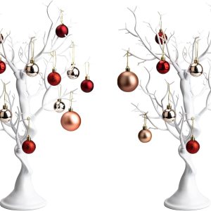 Árbol artificial de 23 pulgadas de alto, 2 piezas de centro de mesa de árbol blanco, mesa de resina de simulación extraíble, árbol falso para boda, Árbol artificial de 23 pulgadas de alto, 2 piezas de centro de mesa de árbol blanco, mesa de resina de simulación extraíble, árbol falso para boda,