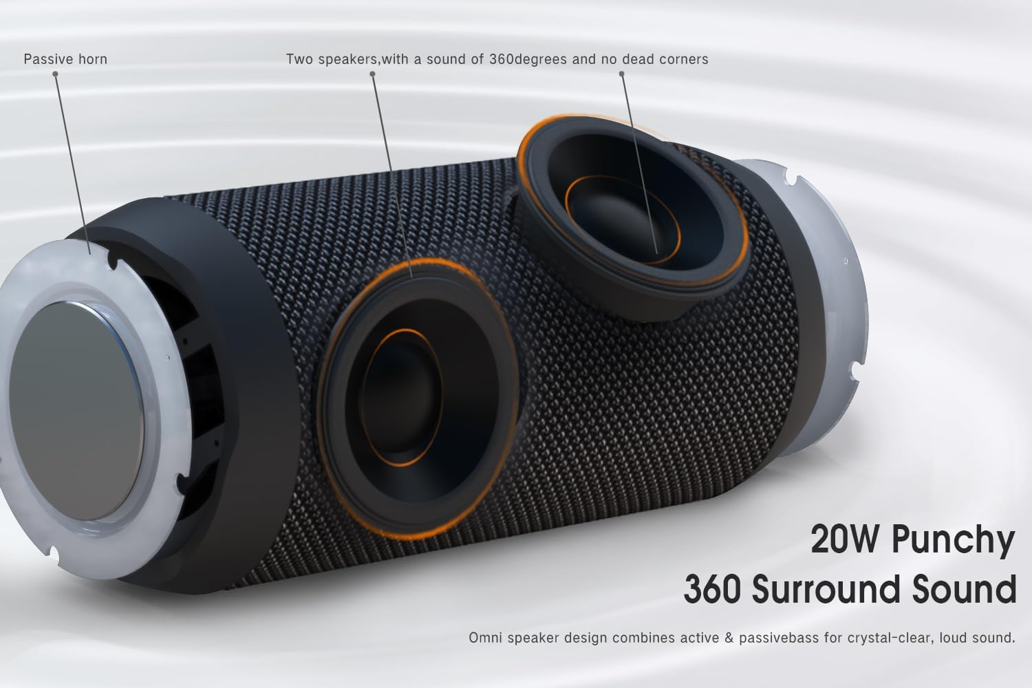 EDUPLINK Altavoz Bluetooth portátil impermeable – Altavoz inalámbrico de 20 W más fuerte con 20 horas de tiempo de reproducción, emparejamiento TWS,