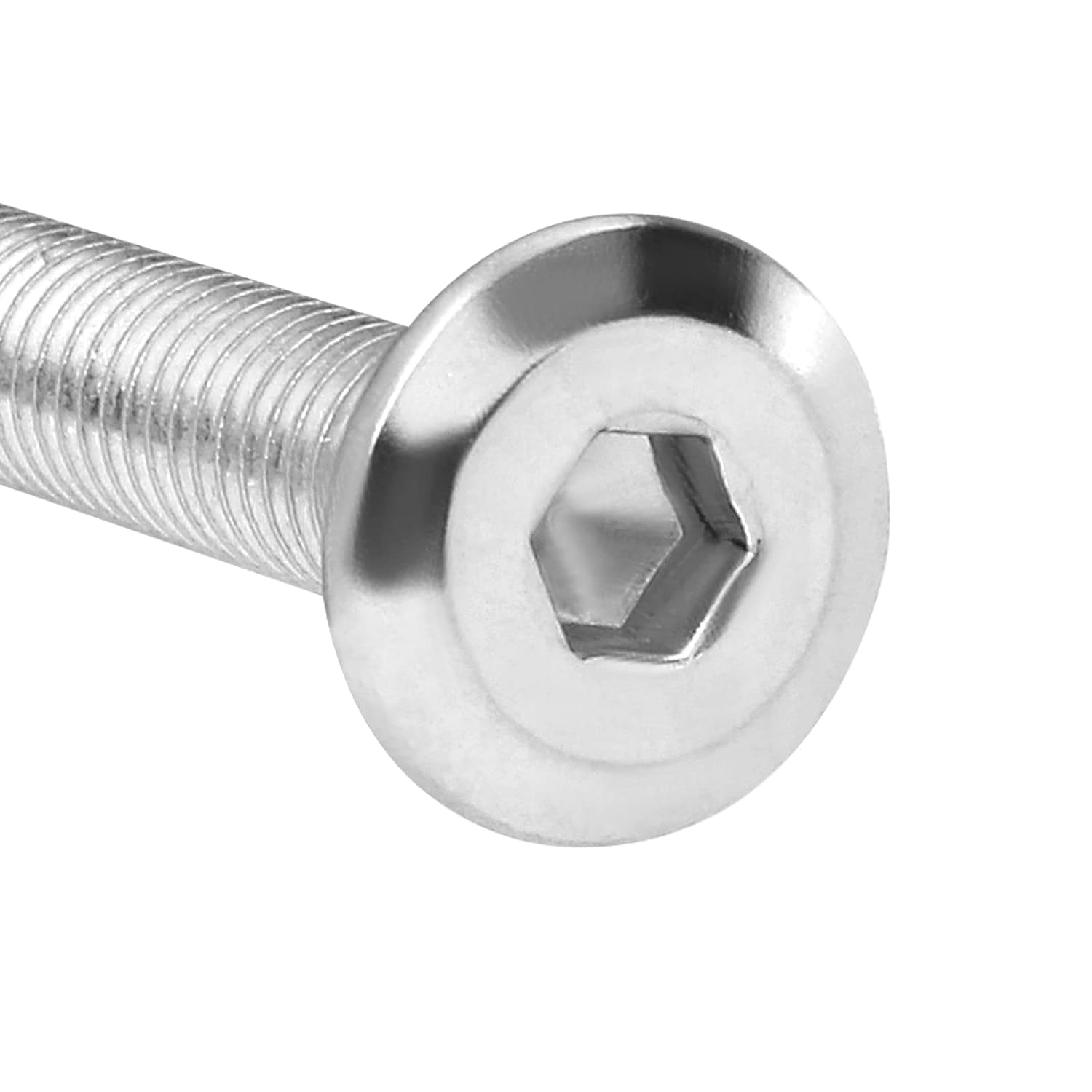 10 tornillos hexagonales de cabeza redonda plana M6-0.039 x 2.362 in, tornillos de conexión de acero inoxidable 304, tornillos para muebles, camas,