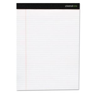 Universal 30630 Bloc de escritura a rayas premium, blanco, 8 12 x 11, legalancho, 50 hojas, 6 blocs (Unv30630) Universal 30630 Bloc de escritura a rayas premium, blanco, 8 12 x 11, legalancho, 50 hojas, 6 blocs (Unv30630)