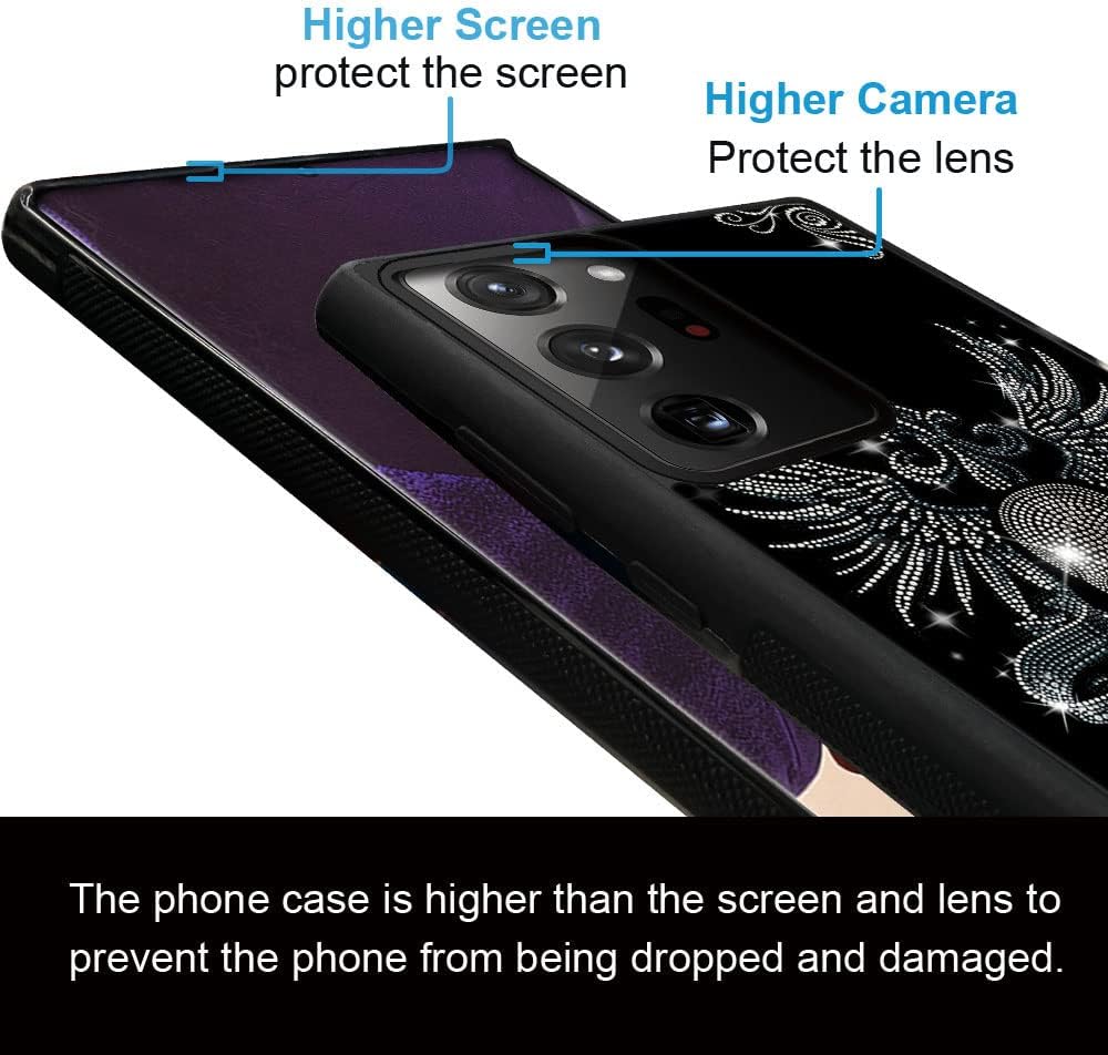 ZHEGAILIAN Funda compatible con Samsung Galaxy Note 20, funda de calavera de diamante para Samsung Galaxy Note 20 para niñas, diseño de patrón
