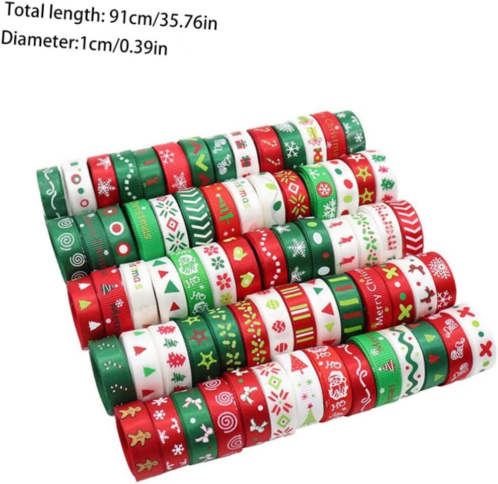 COHEALI 3 Packs Christmas Gift Bows Ribbon Gift Ribbons for Presents Ribbon Tape Holiday Ribbon Wired Present Ribbon Satin Ribbon Ribbons for Crafts