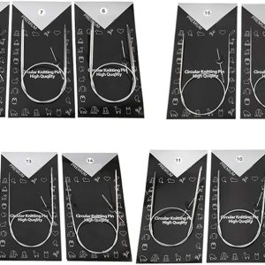 11 Uds. 436531.5 in de varios tamaños de acero inoxidable Circular Aguja de tejer artesanías para suéter de tejer agujas de tejer artesanías (25.6 11 Uds. 436531.5 in de varios tamaños de acero inoxidable Circular Aguja de tejer artesanías para suéter de tejer agujas de tejer artesanías (25.6
