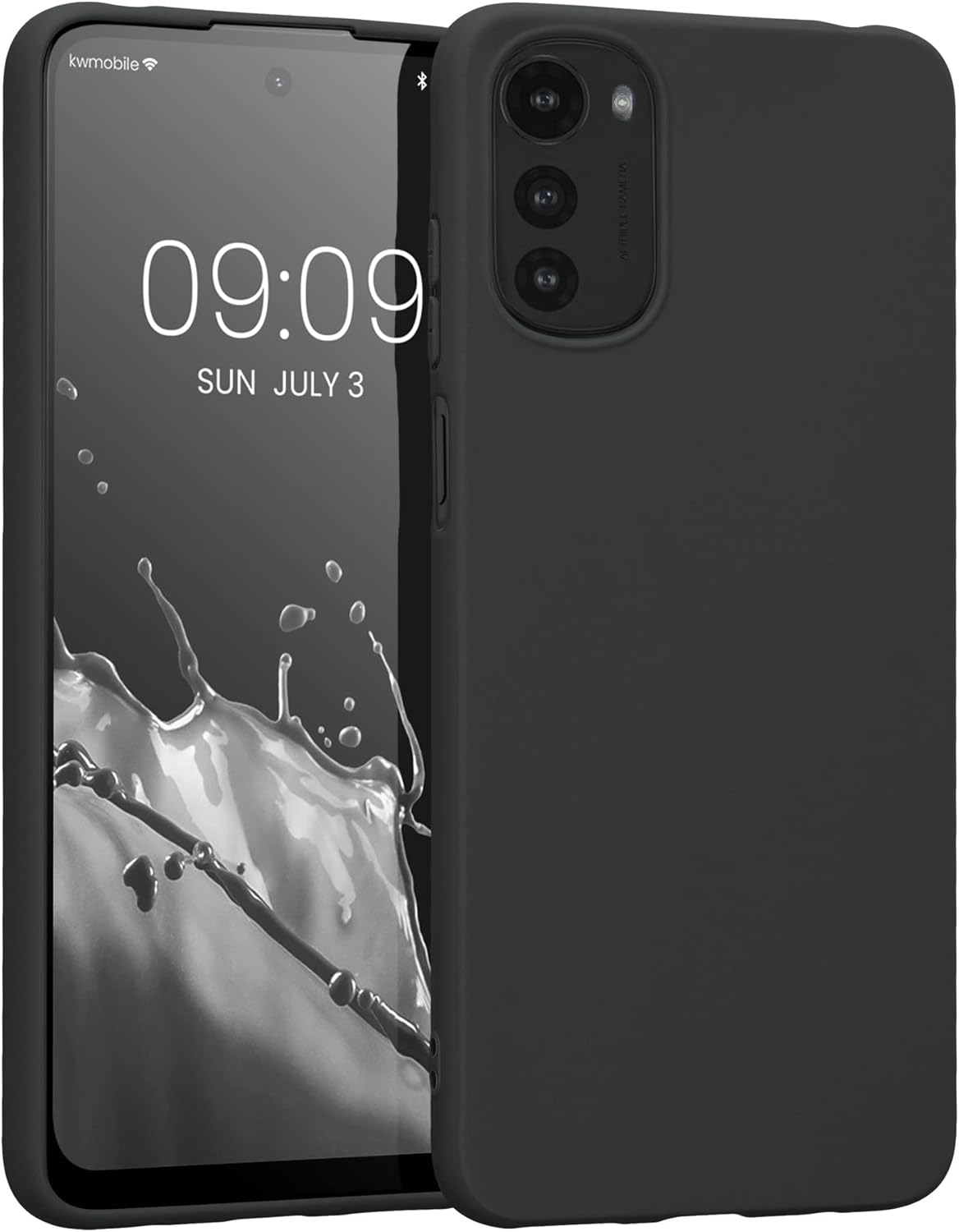 kwmobile Funda compatible con Motorola Moto E32 – Funda protectora de silicona TPU suave y delgada – Negro mate