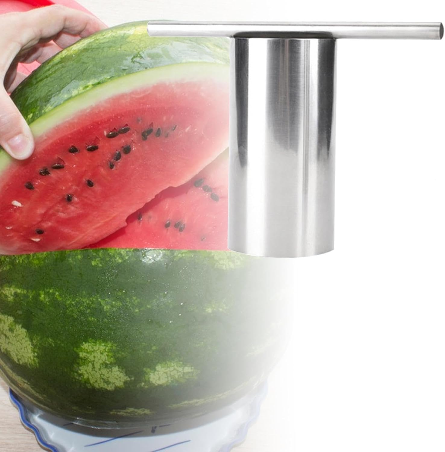 Removedor de núcleo de acero inoxidable, herramienta de descorazonador de cocina, fácil de usar, abridor de melón, cortador de acero inoxidable para