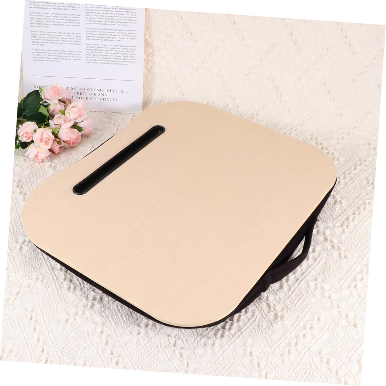 Veemoon Escritorio portátil para computadora portátil, mesa portátil para computadora portátil, tableta, soporte para tableta, producto de madera,