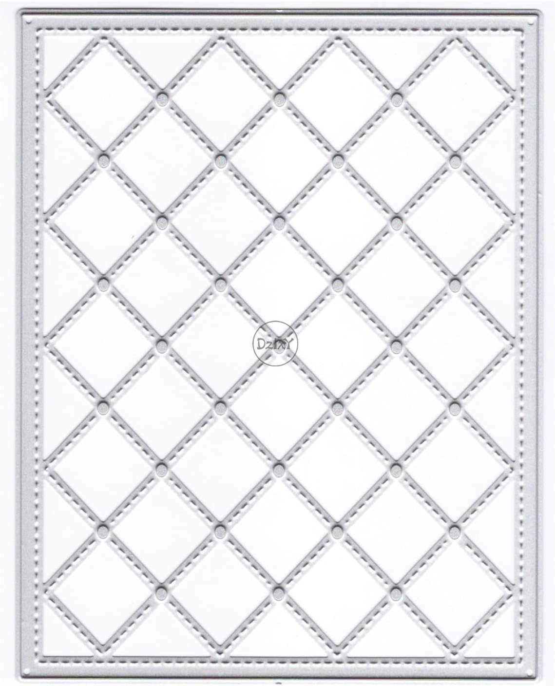 DzIxY Troqueles de corte de metal con fondo de cuadrícula de línea punteada para hacer tarjetas de papel troquelado, conjuntos de troqueles, álbum,