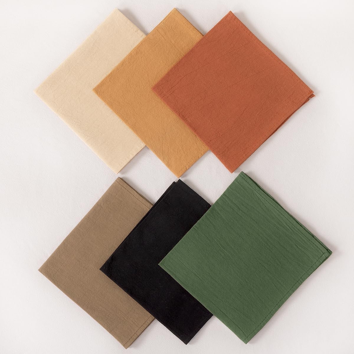 Socomi Servilletas de lino de color caramelo, para Pascua, primavera, juego de 10 servilletas de algodón lavables a granel de 17 x 17 pulgadas para