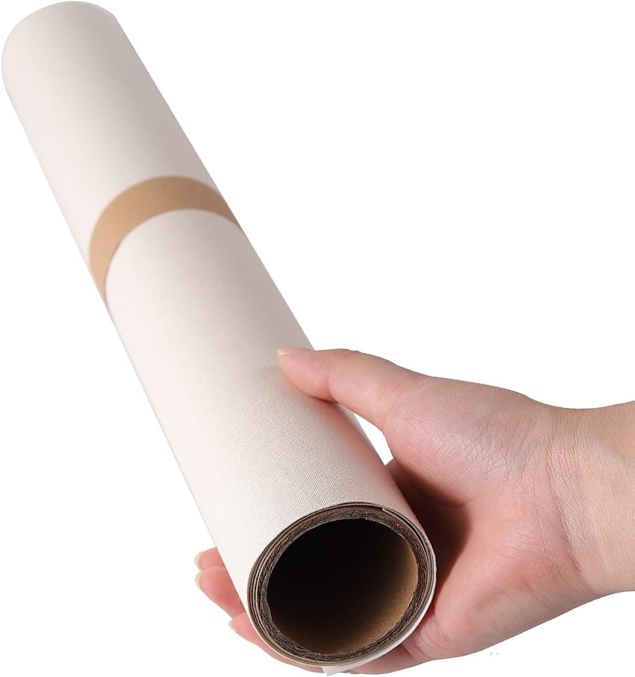 Wooqu Paño de libro, superficie de tela y respaldo de papel, fácil de usar, fuerte, 17 x 29 pulgadas, para encuadernación de libros, marfil
