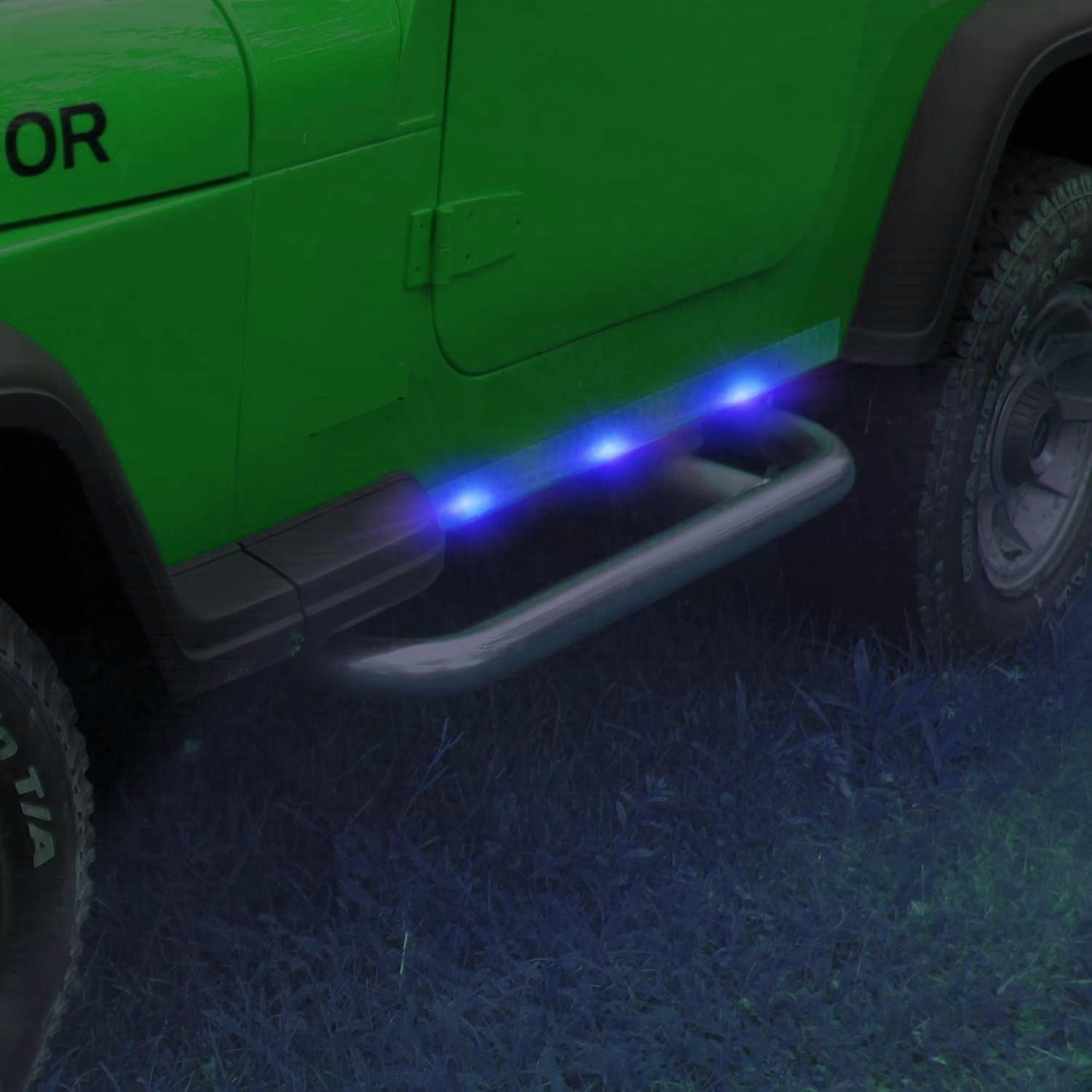 Ourbest Luces LED redondas de rock, luces laterales de rueda subterránea con ojales de bala, impermeables, para remolque, carrito de golf,
