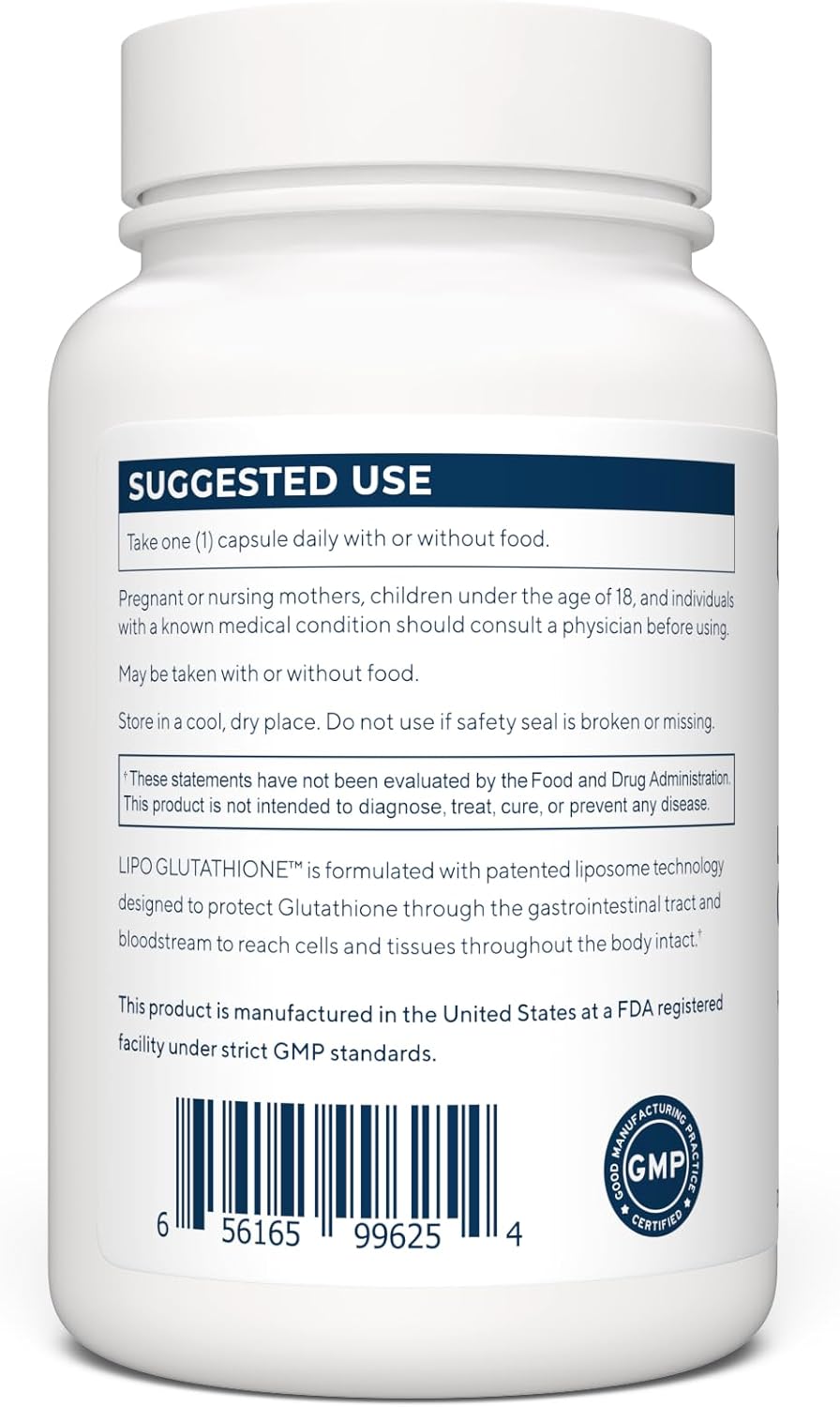RENUE Suplemento de glutatión liposomal 130 mg – Fórmula biodisponible para una mayor absorción – 90 cápsulas