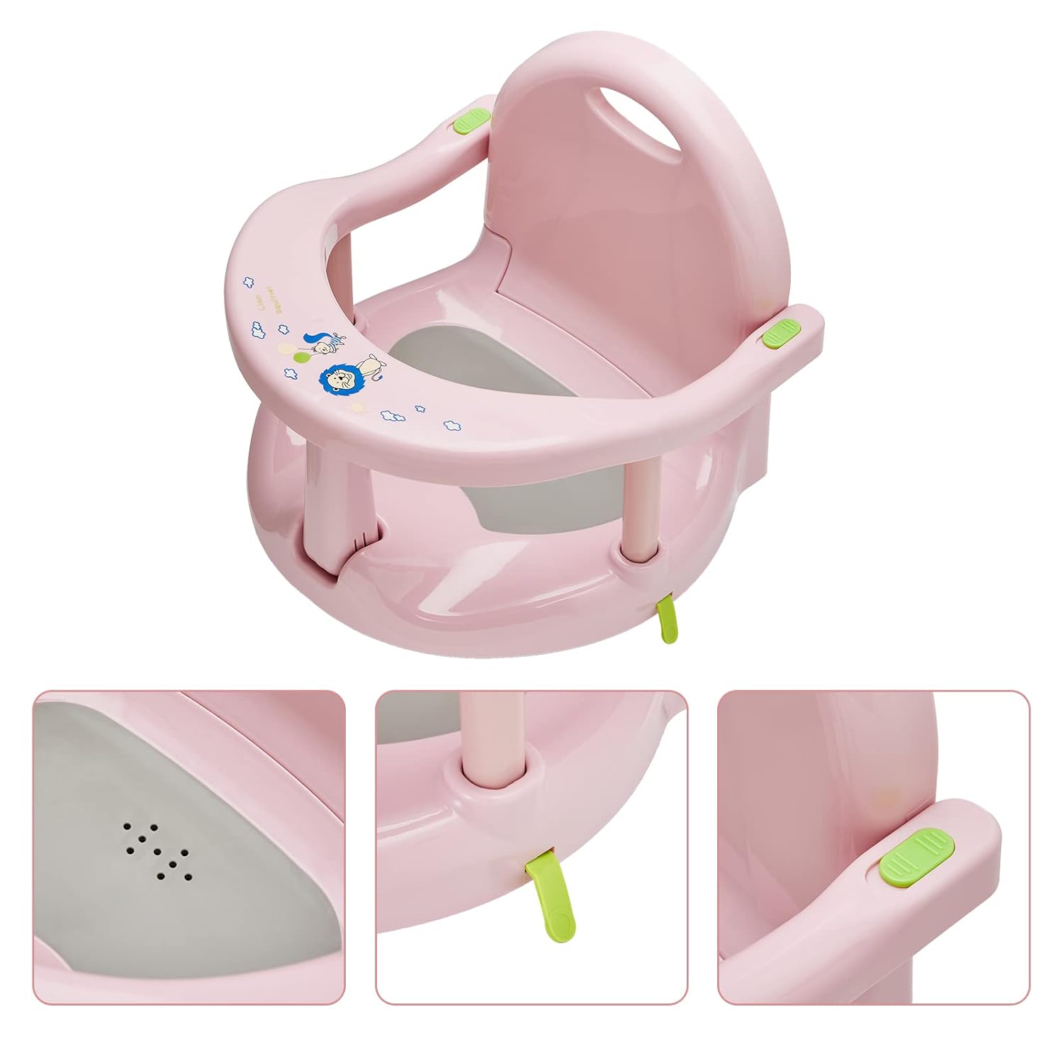 Asiento de baño para bebé recién nacido, silla de baño antideslizante para tina, sillas de baby shower de forma bonita para sentarse en la bañera,