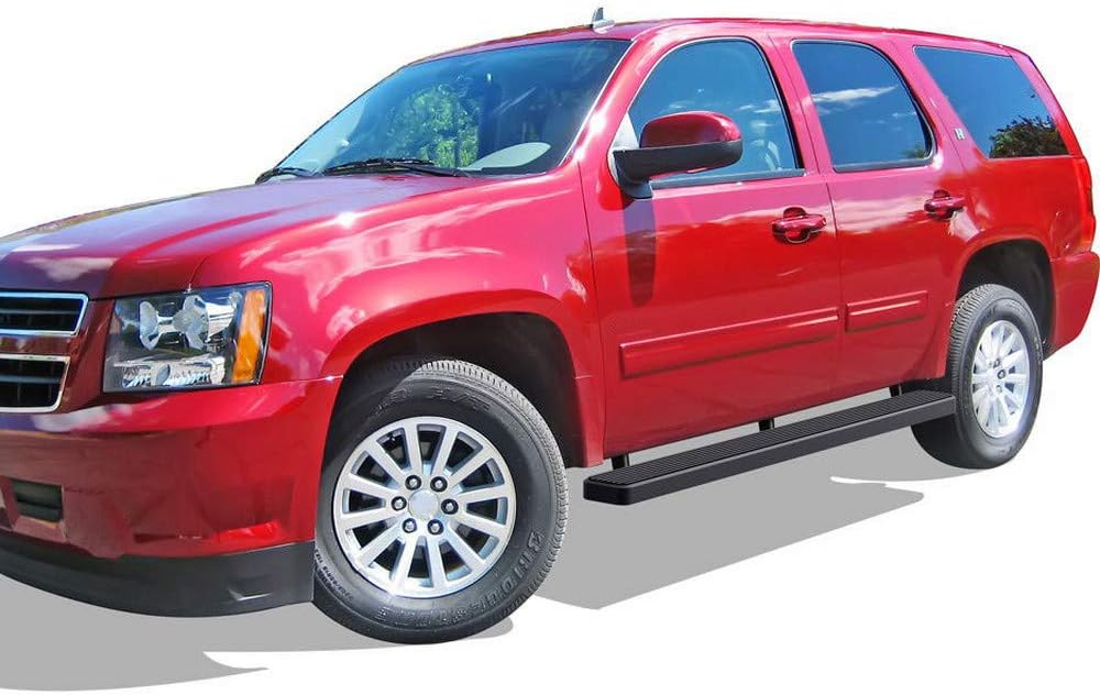HD Ridez Estriberas laterales de acero inoxidable de 6 pulgadas, color negro, compatibles con Chevy Tahoe GMC Yukon 2000-2020 4Dr (excluye Z71