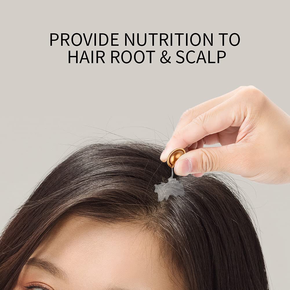 CIWICH Cápsula de suero para el cabello, aceite de crecimiento del cabello, tratamiento para cabello seco dañado, con aceite de kemiri y aloe vera,