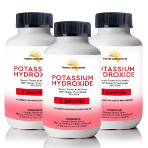 Hidróxido de potasio 90% potasa cáustica pura de grado alimenticio – USP 6 libras (libras) Hidróxido de potasio 90% potasa cáustica pura de grado alimenticio – USP 6 libras (libras)
