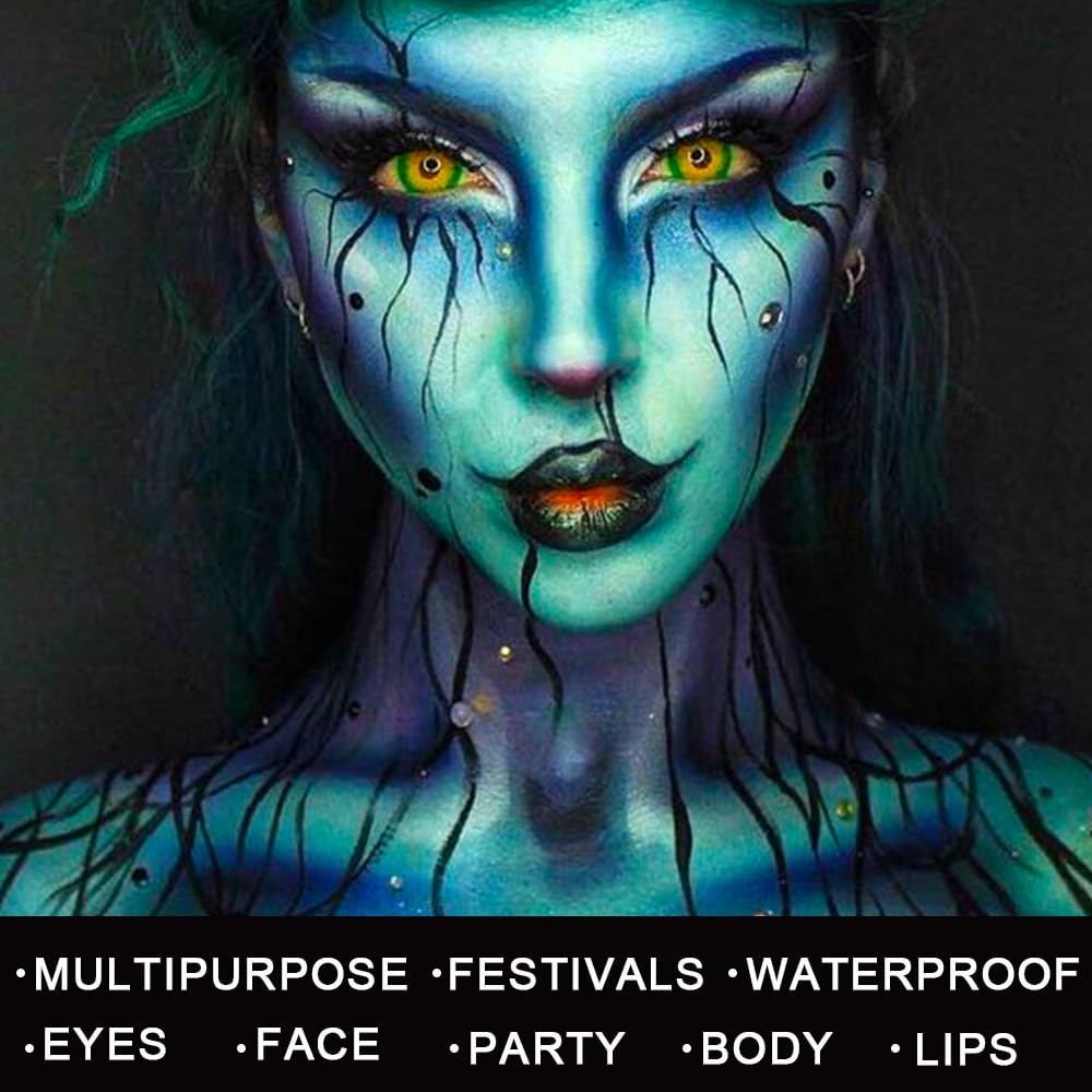 evpct Juego de 2 lápices labiales de color verde y azul mate mate para rostro y cuerpo, de alto impacto, con fórmula cremosa hidratante, béisbol,
