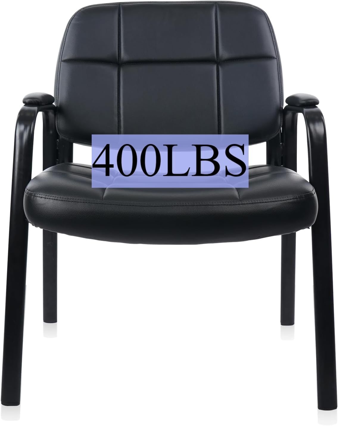 CLATINA Silla grande y alta para invitados de oficina, 400 libras con respaldo acolchado de cuero regenerado, asiento ancho, silla de recepción,