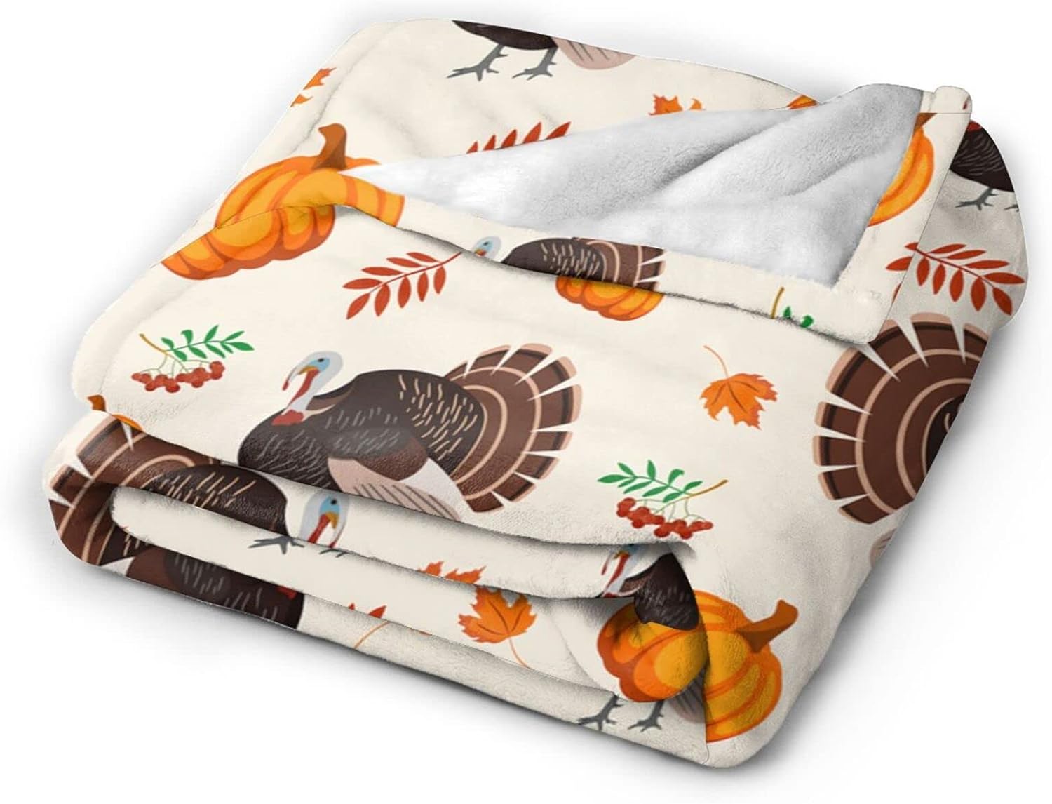 Manta de franela de calabaza y pavo, súper suave, ligera, para el día de Acción de Gracias, para sofá o cama, manta ultra cálida y acogedora para