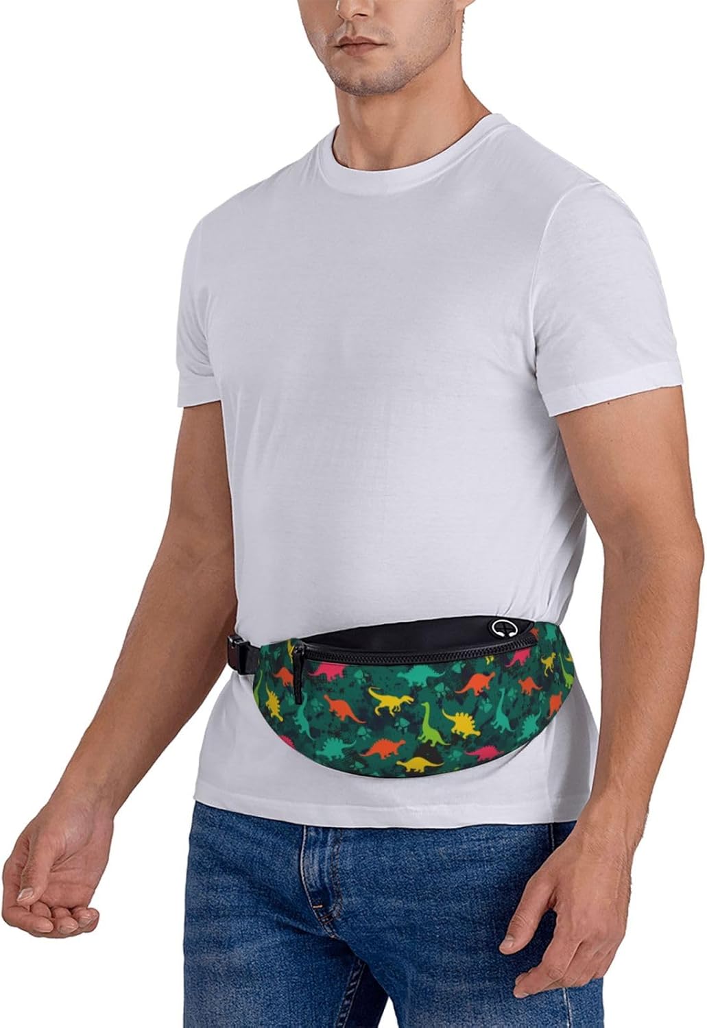 Riñonera casual de moda para hombres y mujeres, cinturón ajustable para viajes, senderismo, ciclismo, correr, festival, carnaval, Black6