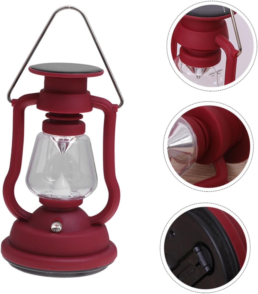 DOITOOL Luces solares de camping retro lámparas de queroseno retro antiguo lámpara de aceite LED linterna de supervivencia linterna de camping
