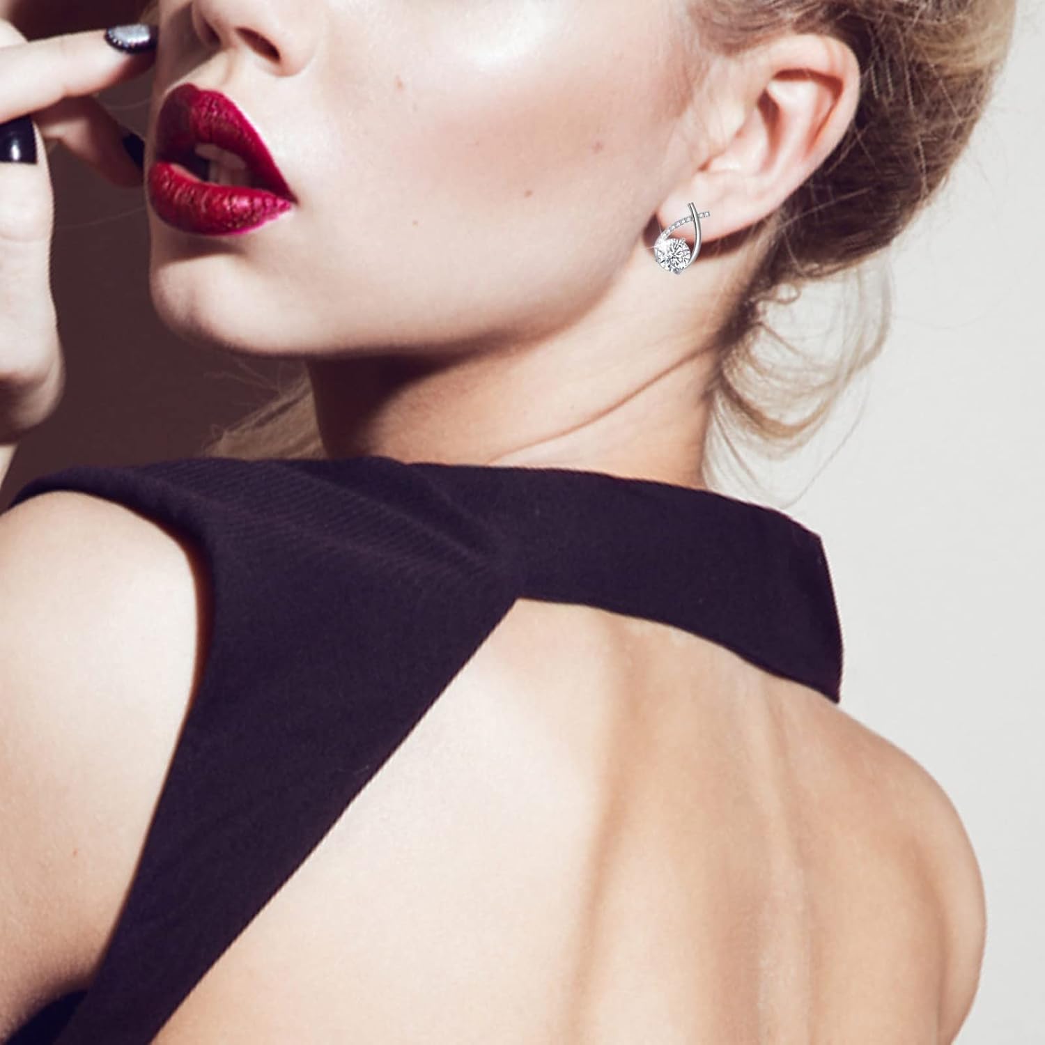 Aretes de cola de tuerca de regalo para mujeres, aretes con forma de lágrima, aretes de cola de pez Simplicitys, aretes de lazo
