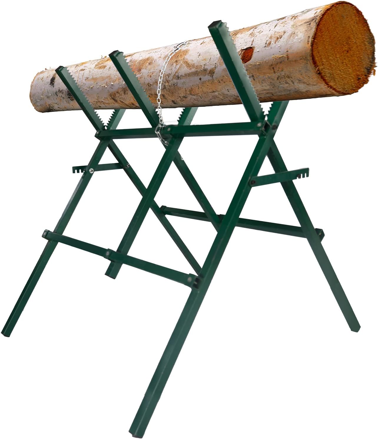 Sierra de troncos con diente de sierra ajustable en altura, soporte plegable para leña, resistente para sierra de madera, soporte de caballete,
