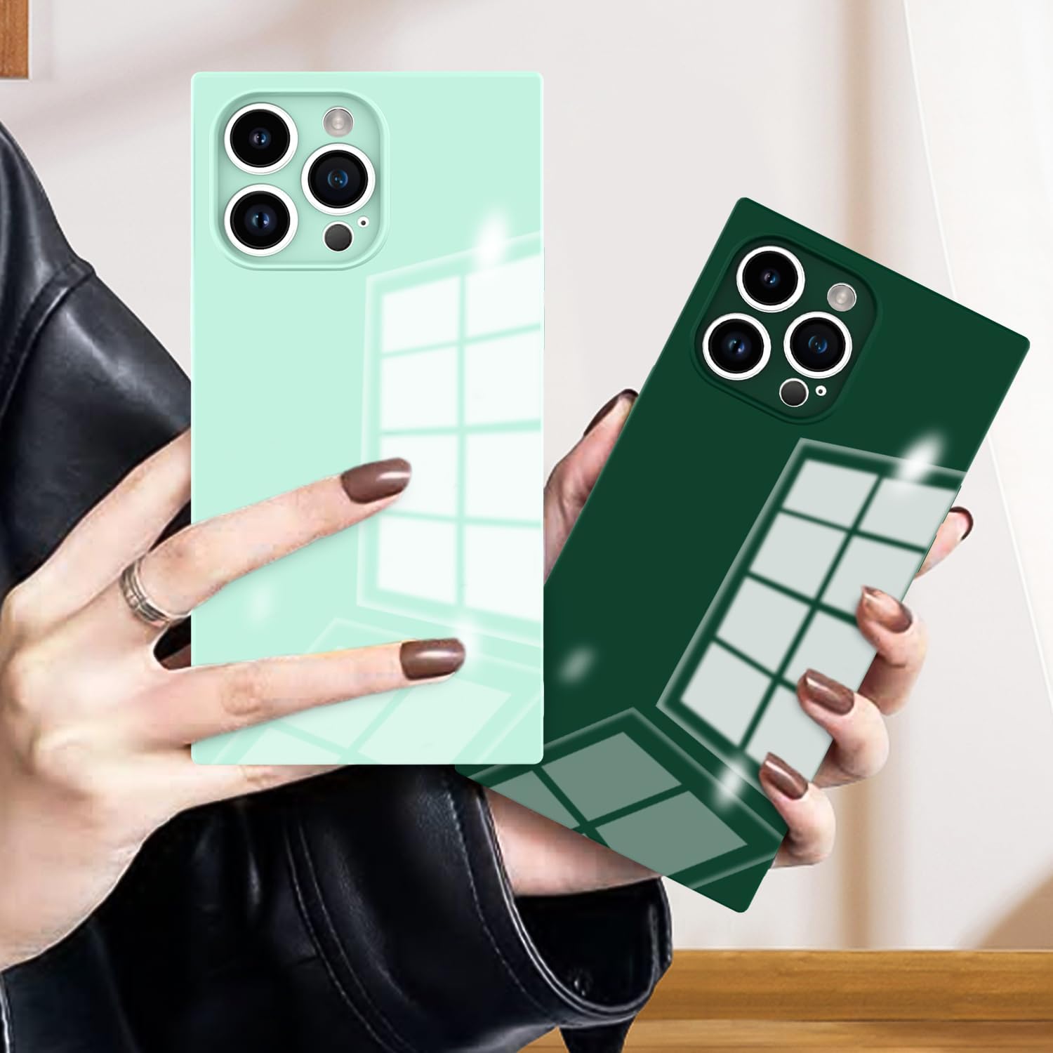 Funda cuadrada para iPhone 14 Pro Max para mujer, borde de TPU suave compatible con carga inalámbrica y protección completa de la lente Funda