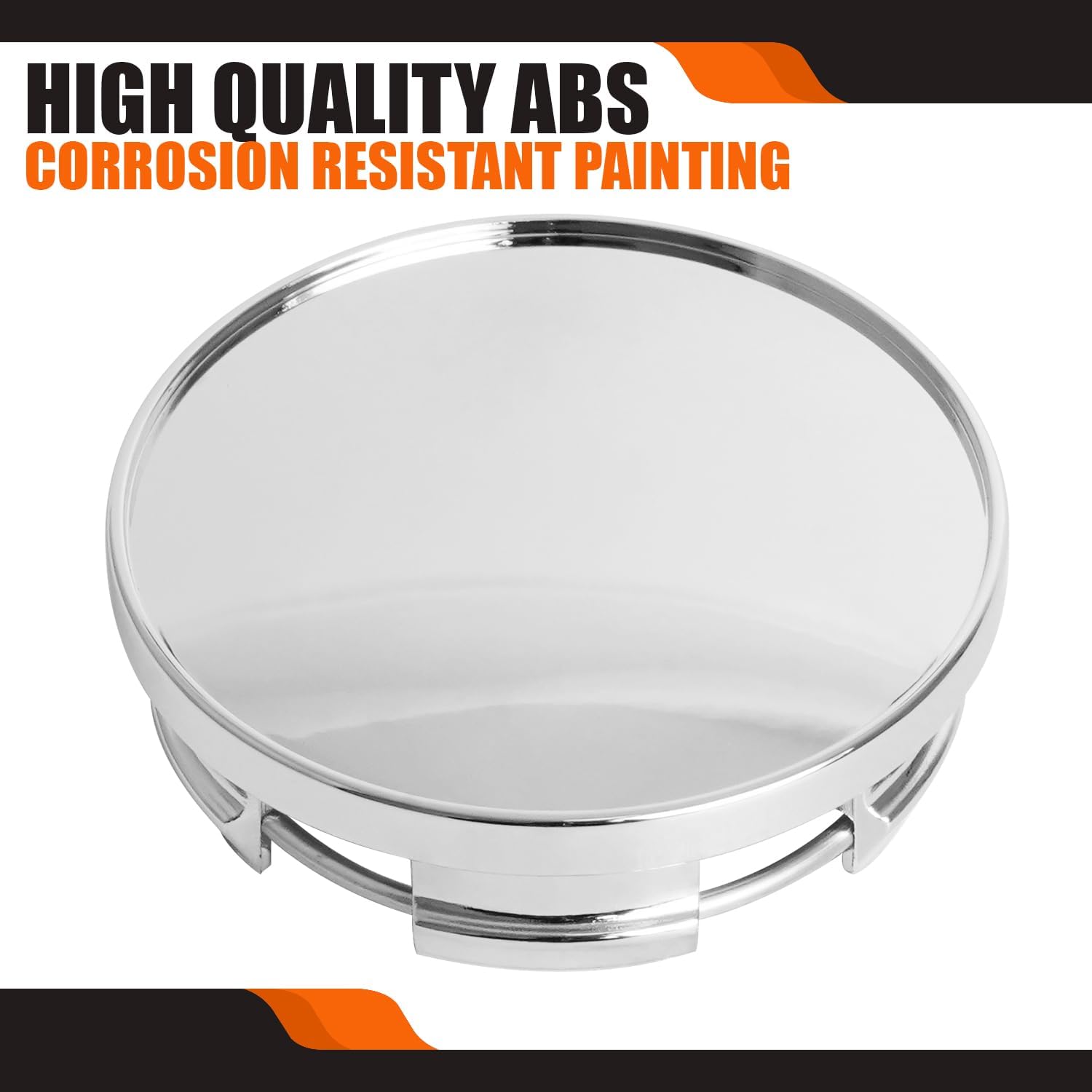 TMS – Tapones centrales de rueda de 2.5 pulgadas para Dodge RAM 1500 6KF18TRMAA, paquete de 4 (cromo, exterior de 2.5 pulgadas, 2.5 pulgadas, 2.5