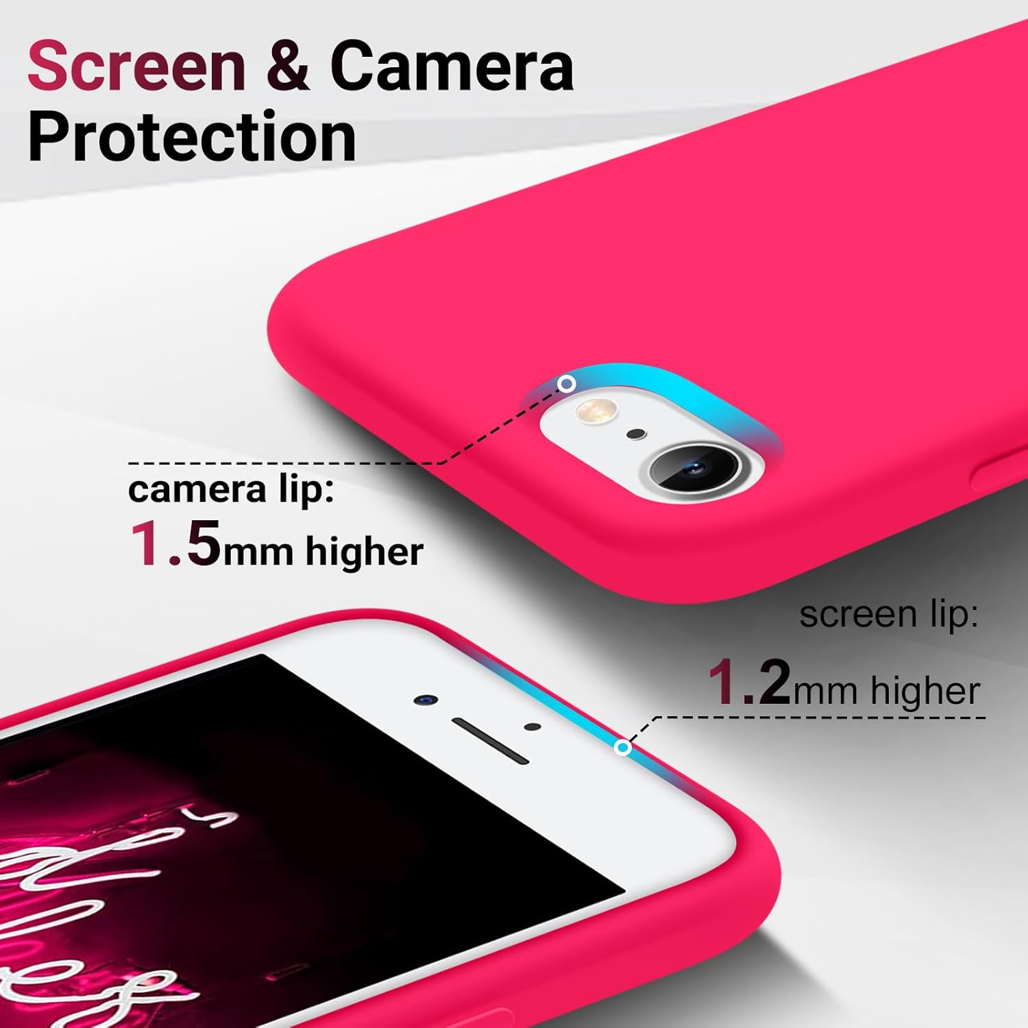 AOTESIER Funda compatible con iPhone SE y iPhone 8 de 4.7 pulgadas, sedoso al tacto, goma de silicona suave de alta calidad, antihuellas, cuerpo